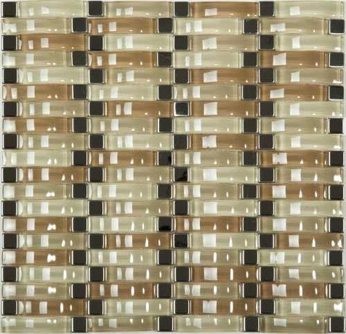 Мозаика NSmosaic S-813 стекло метал (10x15x60) 310*313