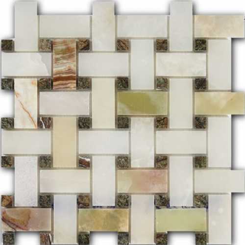 Мозаика Art&Natura Ceramic Verde Onix + Rain Forest Green 3*6*1 30,5*30,5