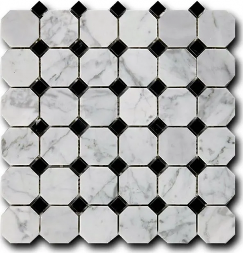 Мозаика Art&Natura Ceramic Octagon Pattern Bianco+Nero 30,5x30,5