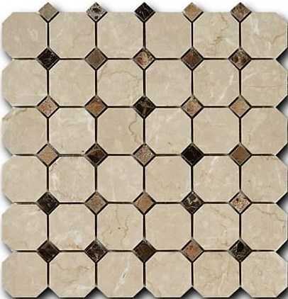 Мозаика Art&Natura Ceramic Botticino Fiorito Dark Imperador 30.5x30.5