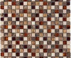 Pixmosaic PIX721 Мозаика из мрамора и стекла 15x15 300х300x8
