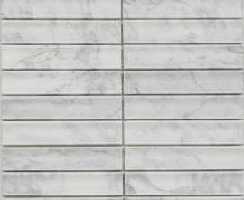 Мозаика Pixmosaic PIX341 Bianco Carrara, Concave матовая 30х151 305х318х12