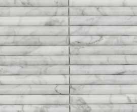 Мозаика Pixmosaic PIX342 Bianco Carrara, Convex матовая 20х151 300х305х12