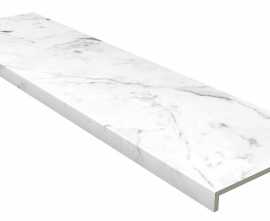 Gres de Aragon Ступень фронтальная Marble Anti-Slip Rect. Carrara Blanco 31,5*119,7