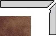 Interbau Плинтус ступени 114 Cognac Braun правый 36х8