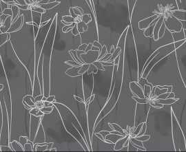 Керамогранит Meissen 17552 Floresta цветы серый ректификат 60x120