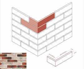 Искусственный камень White Hills 392-75 Тироль брик Угол 13-12x7.3 (26.5-27.5x7.3)