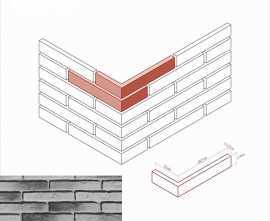 Искусственный камень White Hills 382-85 Остия брик угол 12x26.5x4.9