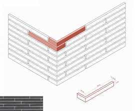 Искусственный камень White Hills 689-85 Дюрен Брик Design угол 8,5/33x4x1,7-2