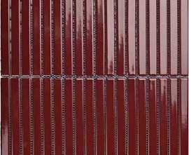 Мозаика Porcelain mosaic Y15F736 Strip Красный глянцевый 1.5х14.5 29.4х31.3
